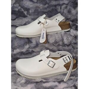 NWB Birkenstock Tokio Prof White Leather Clogs Men Size 45 US 12